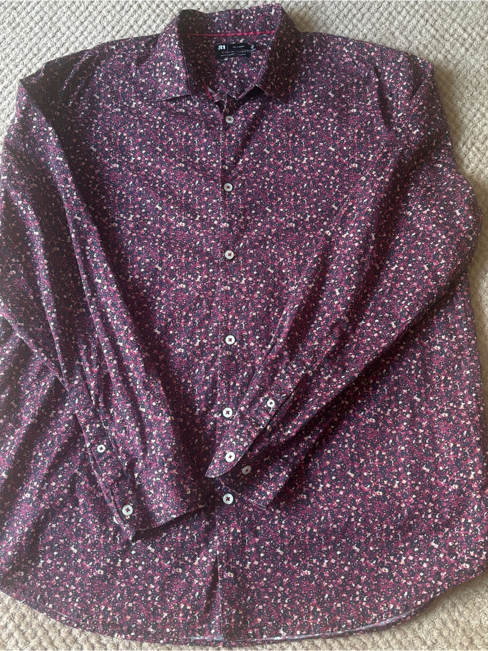 Le 31 par Simons Men’s Purple Ditsy Floral Dress Shirt